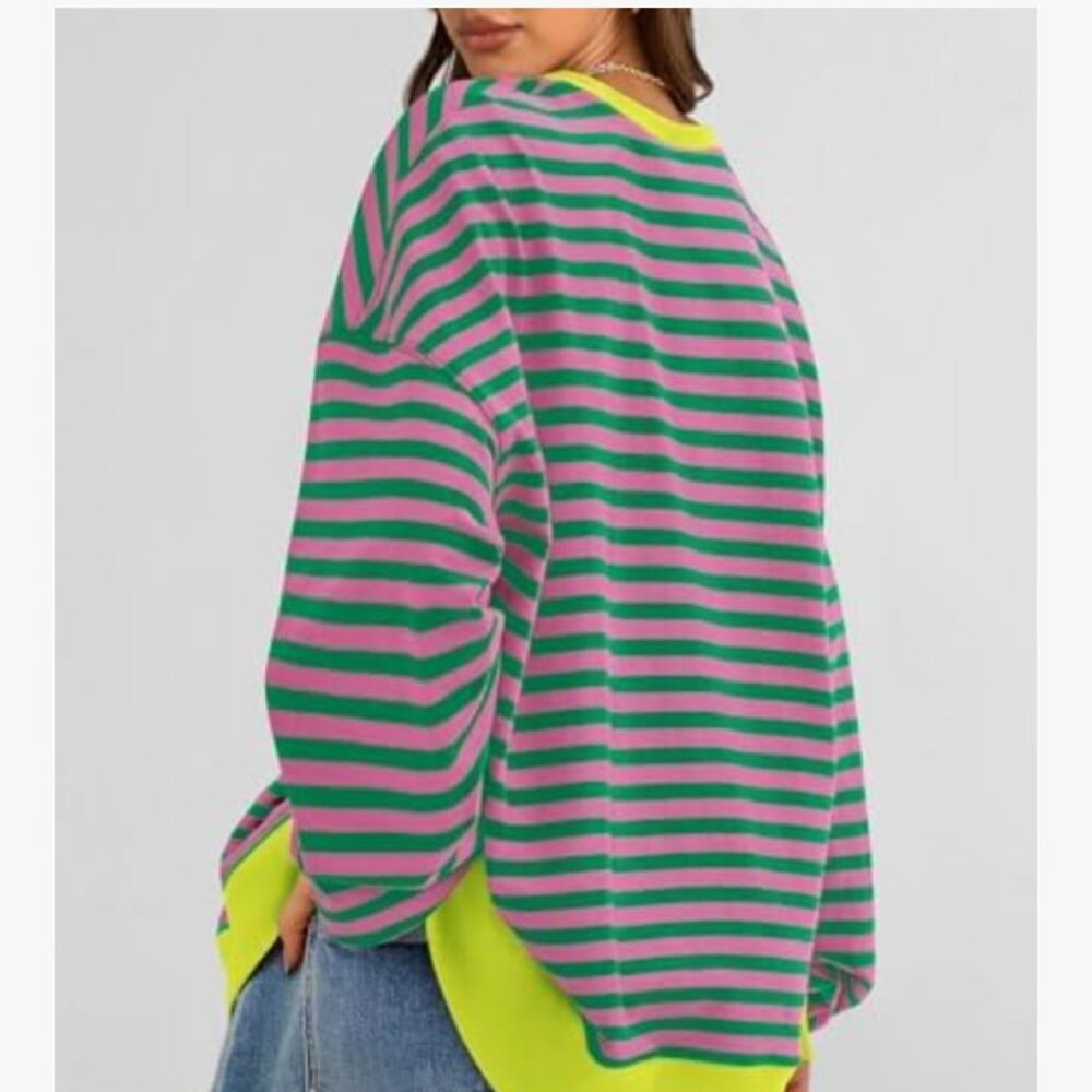 Striped Oversized Sweatshirt – Size S – EUC - Picture 2 of 7